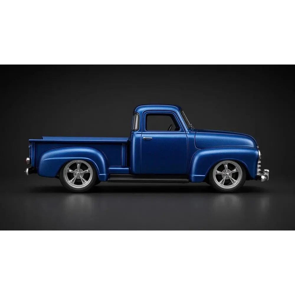 Mini Diecast Stepside Truck Set of 2 Orange Flames Metallic Blue Vintage